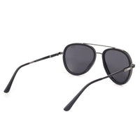 Zorin Mate Black & Silver Large Full Rim Aviator Sunglasses for Men & Women HASHTAG X VOSNO — Hashtag Eyewears